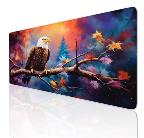 Vogel Mauspad 100x50x0.4cm Mousepad XXL Gaming Groß Schreibtischunterlage Rutschfeste, Mouse Pad Schreibtisch Unterlage with Vernähte Kanten, Maus Tastatur Matte, Verlängertes Großes Mauspad 3-64 von Ljpsse