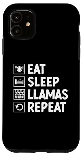 Hülle für iPhone 11 Eat Sleep Lamas Repeat Lama Animal Lover von Llama Alpaca Lover Gifts