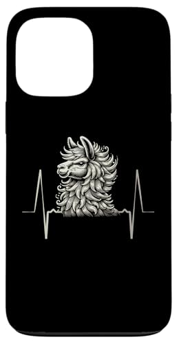 Hülle für iPhone 13 Pro Max Herzschlag EKG Lama Alpaka Lamas Tierliebhaber von Llama Alpaca Lover Gifts