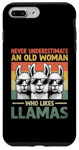 Hülle für iPhone 7 Plus/8 Plus Unterschätzen Sie niemals eine alte Frau, die Lamas mag von Llama Alpaca Lover Gifts