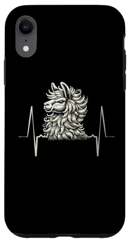 Hülle für iPhone XR Herzschlag EKG Lama Alpaka Lamas Tierliebhaber von Llama Alpaca Lover Gifts