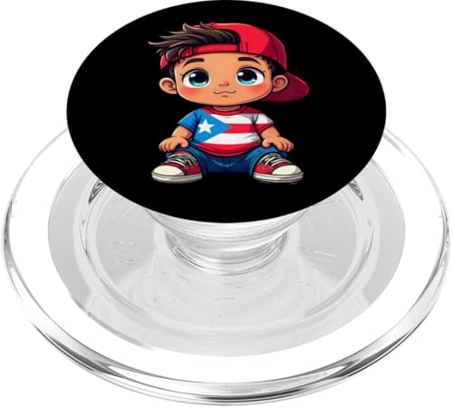 Cute Puerto Rican Flag Baby Style Boricua Kid PopSockets PopGrip für MagSafe von Llego El Boricua