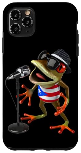 Hülle für iPhone 11 Pro Max Singendes Coqui Cantante Mikrofon Puerto-ricanische Flagge von Llego El Boricua