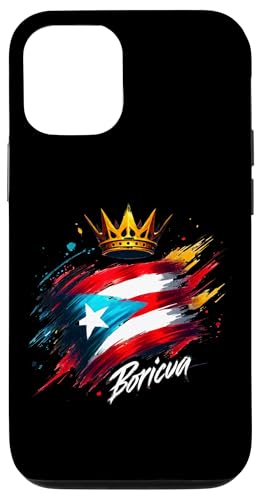 Hülle für iPhone 13 Emblem der puertoricanischen Flagge, Logo, Motiv: König-Boricua-Krone von Llego El Boricua