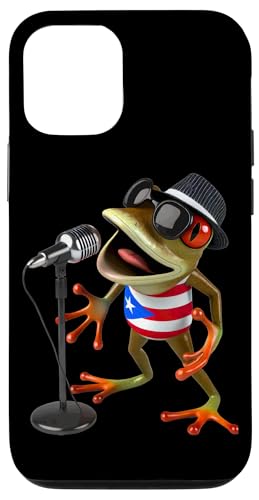 Hülle für iPhone 15 Pro Singendes Coqui Cantante Mikrofon Puerto-ricanische Flagge von Llego El Boricua