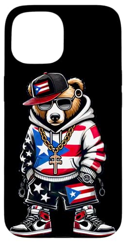 Hülle für iPhone 15 Puerto Rican Flag Hip Hop Boricua Teddy Bear Swag Vibes von Llego El Boricua