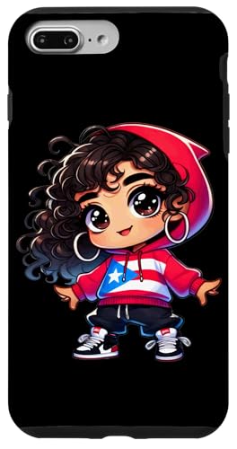 Hülle für iPhone 7 Plus/8 Plus Cute Chibi Puerto Rican Flag Hoodie Boricua Princess von Llego El Boricua