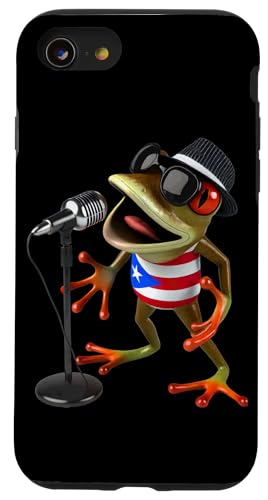 Hülle für iPhone SE (2020) / 7 / 8 Singendes Coqui Cantante Mikrofon Puerto-ricanische Flagge von Llego El Boricua