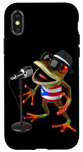 Hülle für iPhone X/XS Singendes Coqui Cantante Mikrofon Puerto-ricanische Flagge von Llego El Boricua