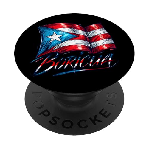 Orgullosamente Boricua Puerto Rico Flagge Zeichnung Kunst PopSockets mit austauschbarem PopGrip von Llego El Boricua