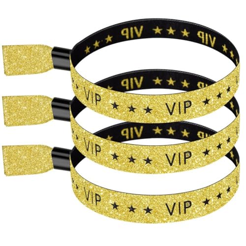 Lmzzdld 100er-Pack VIP-Stoff-Event-Armbänder, Einfarbige Stoff-Armbänder, Farbige Armbänder für Aktivitäten, Partys (Gold), Langlebig, Einfache Installation von Lmzzdld