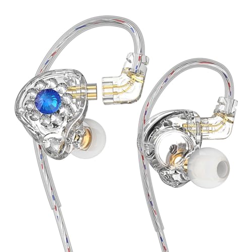 Lnfxkvva In-Ear-Monitore Kopfhörer Ohrhörer 11 mm PET-Verbundmembran Dynamischer Ohrhörer 3,5 mm Transparent Ohne Mikrofon von Lnfxkvva