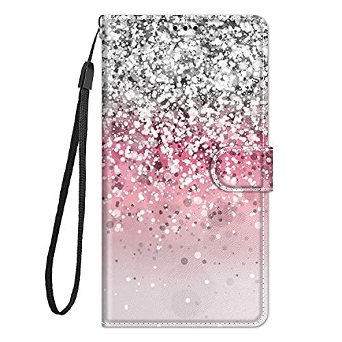 Lnxlanxx Kompatibel für HMD Pulse/Pulse+ / Pulse Pro Hülle Silikon Leder Case Flip Brieftasche Bumper Kartenfach Magnetisch Klappbar Motiv Tasche Cover Hüllen Handyhülle (pink) von Lnxlanxx