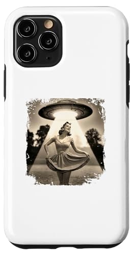 Hülle für iPhone 11 Pro Lady Woman Oldie Retro Vintage und Alien UFO von Lobro Design