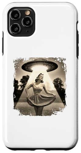 Hülle für iPhone 11 Pro Max Lady Woman Oldie Retro Vintage und Alien UFO von Lobro Design