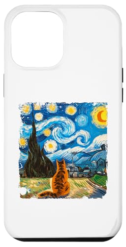 Hülle für iPhone 12 Pro Max Cat Art Van Gogh Kitty Kätzchen Sternennacht bunter Stil von Lobro Design