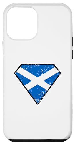 Hülle für iPhone 12 mini Schottland-Flagge in Diamantform, Schottischer Vintage-Effekt von Lobro Design