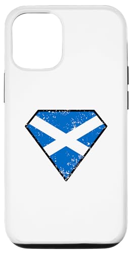 Hülle für iPhone 14 Pro Schottland-Flagge in Diamantform, Schottischer Vintage-Effekt von Lobro Design