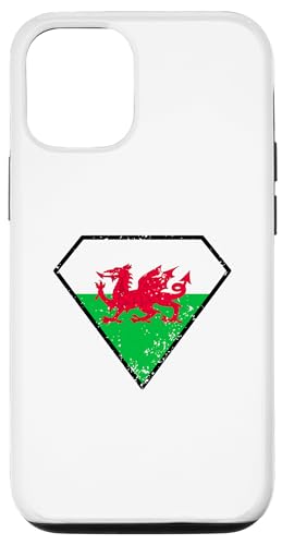 Hülle für iPhone 14 Wales-Flagge in Diamantform, walisischer Vintage-Effekt von Lobro Design