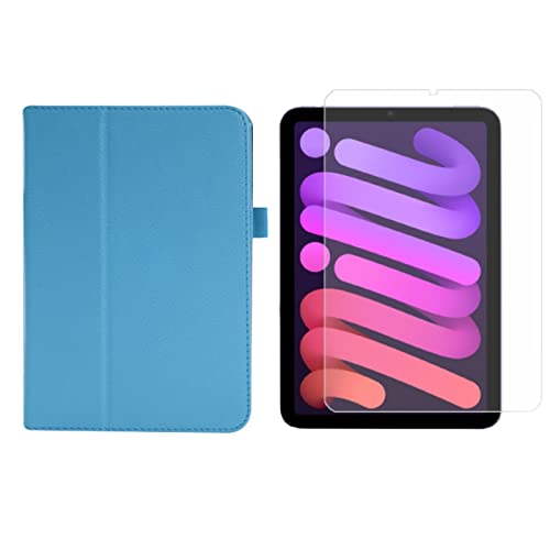 Lobwerk 2in1 Tablet Set für Apple IPad Mini 6 2021 8.3 Zoll mit Magnet Cover Auto Sleep/Wake Ruhemodus + Schutzfolie Hülle Smart Case Hartglas von Lobwerk