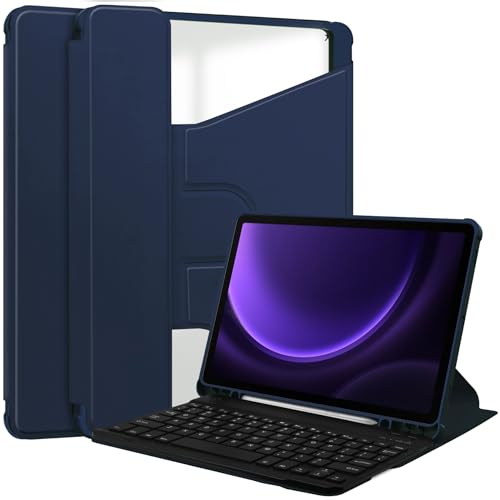 Lobwerk 3in1 Bluetooth Tastatur (Weiß) + Maus (Weiß) + Cover für Samsung Galaxy Tab S9 FE 2023 X510/SM-X516/SM-X518 10.9 Zoll Zoll Case Schutz Hülle Tasche Keyboard von Lobwerk