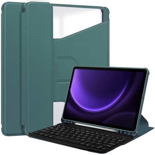 Lobwerk 3in1 Bluetooth Tastatur (Weiß) + Maus + Cover für Samsung Galaxy Tab S9 FE 2023 X510/SM-X516/SM-X518 10.9 Zoll Zoll Case Schutz Hülle Tasche Keyboard von Lobwerk