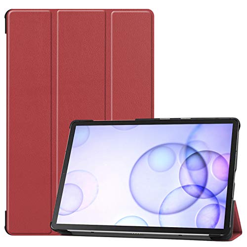 Lobwerk Hülle für Samsung Galaxy Tab S6 SM-T860 10.5 Zoll Smart Cover Etui mit Standfunktion und Auto Sleep/Wake Funktion Weinrot von Lobwerk