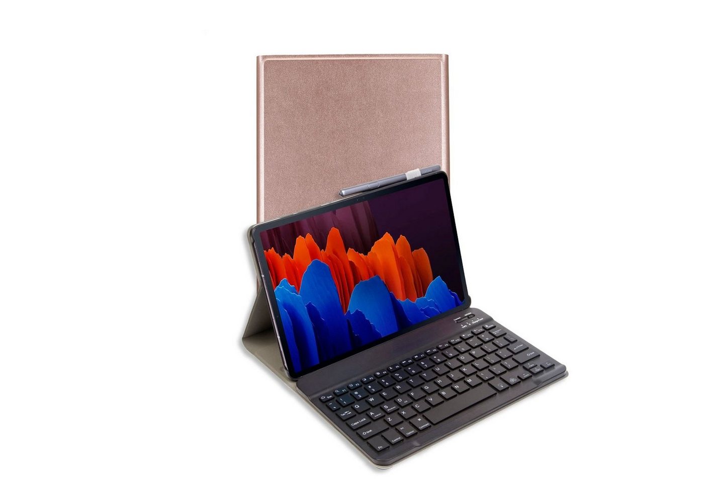 Lobwerk Tablet-Hülle 3in1 Hülle + Tastatur + Maus für Samsung Galaxy Tab S7/S8 T870/X700 11, Aufstellfunktion, Sturzdämpfung von Lobwerk