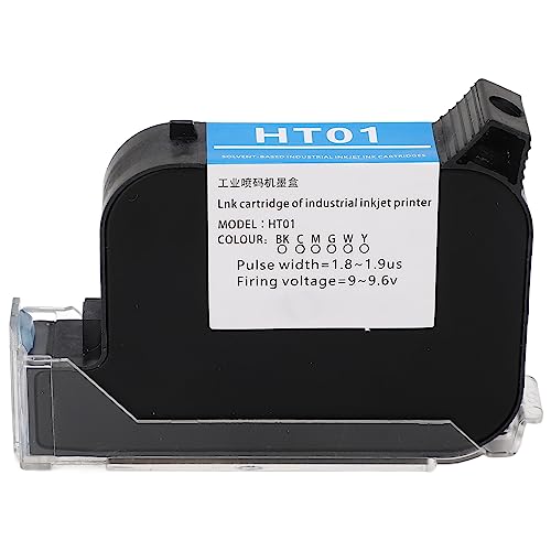 Locadence HT01 42 ml Schwarze, Schnell Trocknende Lösungsmittel Tintenpatrone, 12,7 mm Tintenstrahldrucker Tintenpatrone, Ersatz für SC12 SC12T CP12 CP12W SC12KJ von Locadence