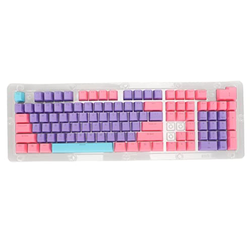 Locadence PBT-Tastenkappen, ergonomisches Design, PBT-Tastatur-Tastenkappen, 2-farbiges PBT-Tastenkappen-Abdeckungsset, Spritzguss-Lichtdurchlässigkeit, OEM-Höhe (Lila Rosa Blau) von Locadence