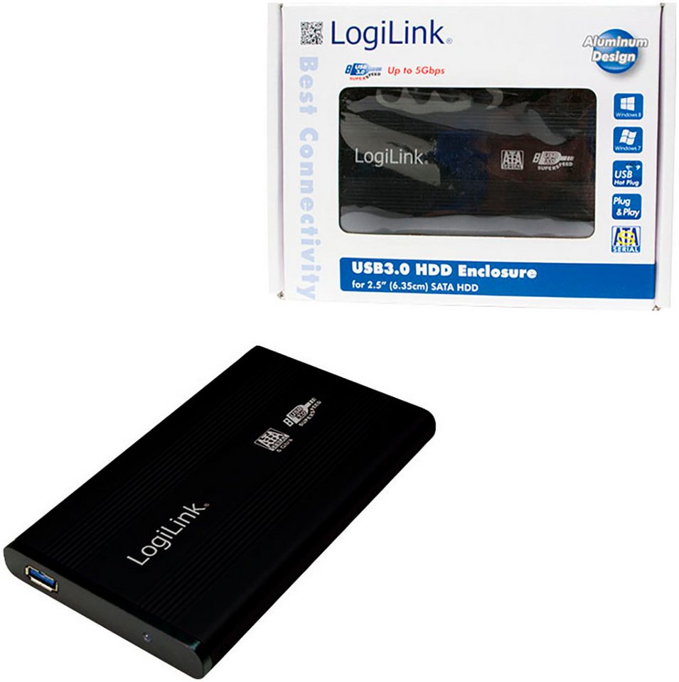 LogiLink Super Speed USB 3.0 Aluminium-Gehäuse für 2,5'' SATA HDD HDD-Festplatte 2,5" von LogiLink