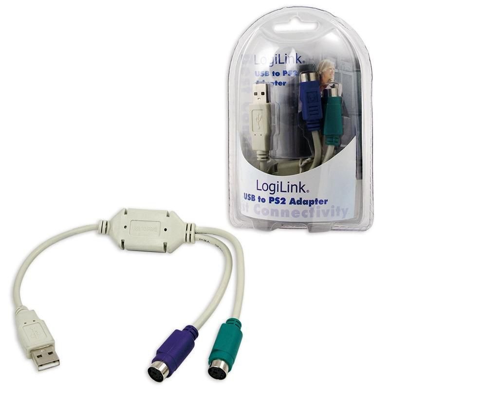 LogiLink USB Adapter USB 1.1 - PS/2, 0,20M Computer-Kabel von LogiLink