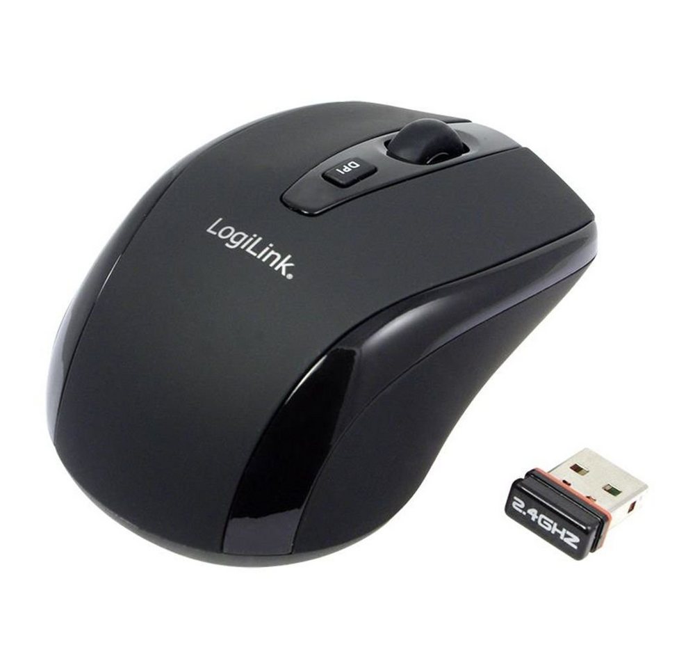 LogiLink optisch Mini USB Funk 2.4 GHz Schwarz Maus von LogiLink