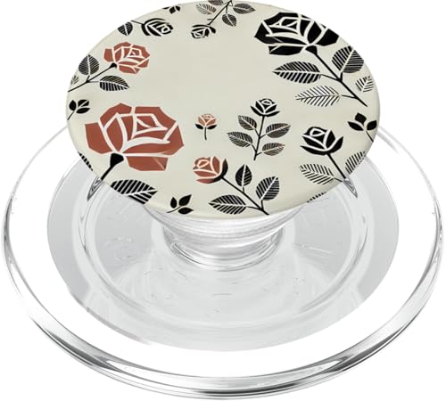 Blumenmuster, botanisch, minimalistischer geometrischer Stil PopSockets PopGrip für MagSafe von Logia Merch Rose Patterns