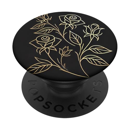 Blumenrose, botanisch, minimalistischer Stil PopSockets Klebender PopGrip von Logia Merch Rose Patterns