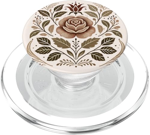 Florale Rose Botanical, minimalistischer Boho-Stil, Liebesrosen PopSockets PopGrip für MagSafe von Logia Merch Rose Patterns