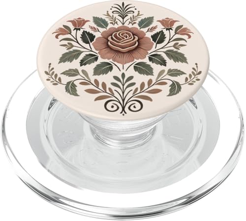 Florale Rose Botanical, minimalistischer Boho-Stil, Liebesrosen PopSockets PopGrip für MagSafe von Logia Merch Rose Patterns