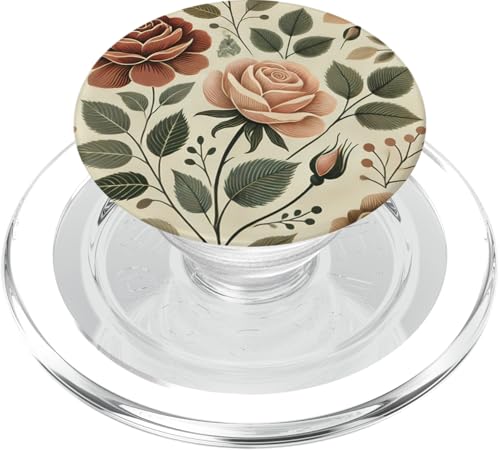 Florale Rosenmuster, botanischer Boho-Stil, Liebesrosen PopSockets PopGrip für MagSafe von Logia Merch Rose Patterns