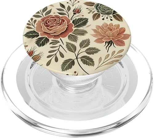 Florale Rosenmuster, botanischer Boho-Stil, Liebesrosen PopSockets PopGrip für MagSafe von Logia Merch Rose Patterns