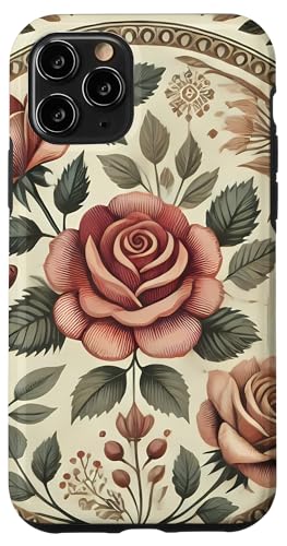 Hülle für iPhone 11 Pro Florale Rosenmuster, botanischer Boho-Stil, Liebesrosen von Logia Merch Rose Patterns