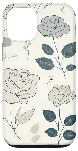 Hülle für iPhone 12/12 Pro Minimalistischer Stil, florales Rosenmuster Botanica von Logia Merch Rose Patterns