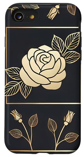 Hülle für iPhone SE (2020) / 7 / 8 Florale Rosen, botanisch, minimalistischer Stil von Logia Merch Rose Patterns