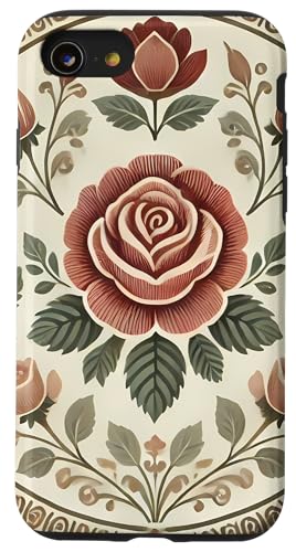 Hülle für iPhone SE (2020) / 7 / 8 Florale Rosenmuster, botanischer Boho-Stil, Liebesrosen von Logia Merch Rose Patterns