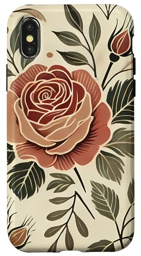 Hülle für iPhone X/XS Florale Rosenmuster, botanischer Boho-Stil, Liebesrosen von Logia Merch Rose Patterns