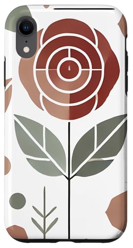 Hülle für iPhone XR Blumenmuster, botanisch, minimalistischer geometrischer Stil von Logia Merch Rose Patterns