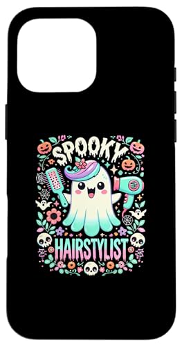 Hülle für iPhone 16 Pro Max Lustiger Hairstylist, Halloween-Gruselgeist von Logiamerch Halloween