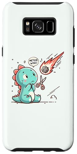 Hülle für Galaxy S8+ Lustiger süßer Dinosaurier, der an Rock verliert, Meteor von Logiamerch Kawaii