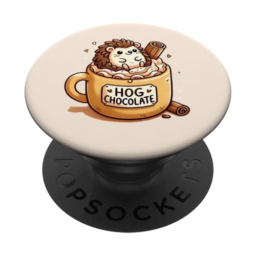 Kawaii Igel mit heißer Schokolade PopSockets mit austauschbarem PopGrip von Logiamerch Kawaii