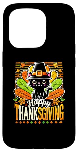 Hülle für iPhone 15 Pro Lustiges Thanksgiving, schwarze Katze, Liebeskatzen von Logiamerch Thanksgiving