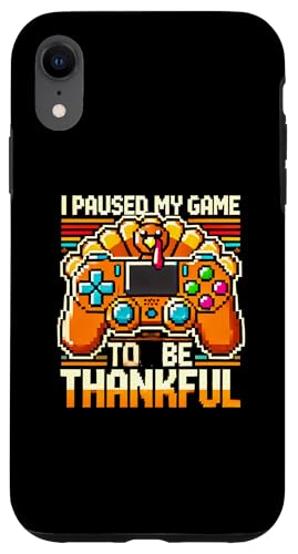 Hülle für iPhone XR Lustiges Thanksgiving, Paused My Game, Türkei Dinner, Gaming von Logiamerch Thanksgiving